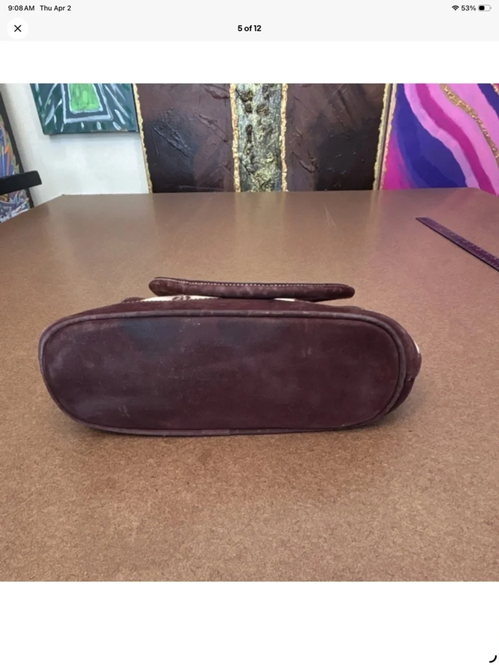Western-Inspired handmade Brown & Cream handbag with Leather Trim